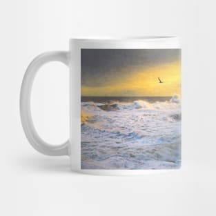 Tynemouth Pier storm in the style of Cezanne Mug